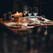 fine dining in a restaurant.