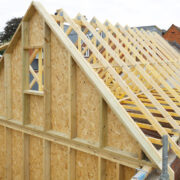 timber frames of a new house build.
