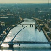 Dublin city aerial view.