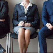 People waiting to be interviewed.