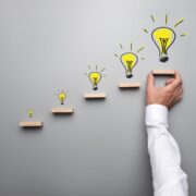 ideas moving up a stairs.