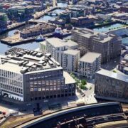 Aerial view of Cork city centre.