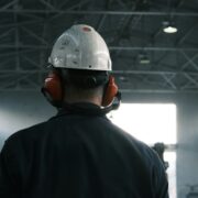 Man wearing safety hat.