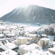 Swiss town of Davos under a canopy of snow.